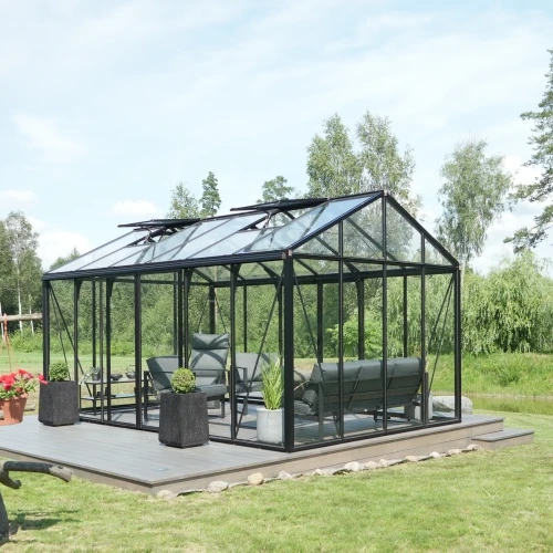Classic 10.3' x 10.3' Glass Greenhouse Assembly