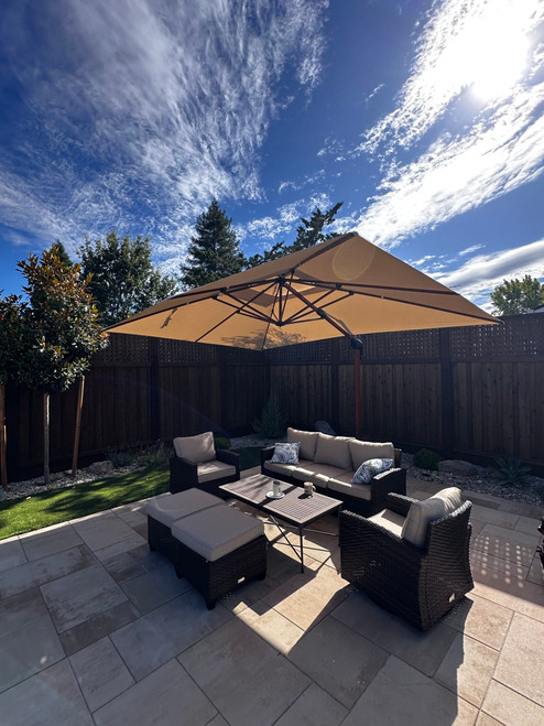 Purple Leaf Rectangular Wood Pattern Cantilever Umbrella assembled by a HandyBuddy expert in Sonoma, CA · Jun 2026