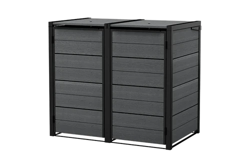 Hide Away 2 x 63 Gallon Trash Can Storage Shed Assembly