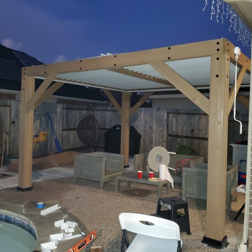 Yardistry Wood Room with Louvered Roof