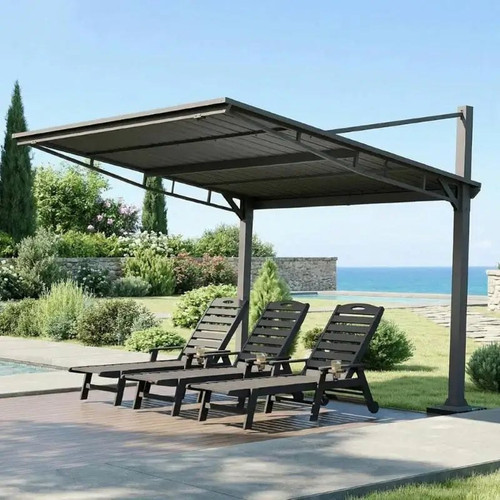 Freestanding Slanted Roof Gazebo Installation