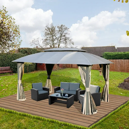 Double Roof Soft Top Canopy Gazebo Installation
