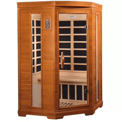 Dynamic Heming Elite 2-person Corner Ultra Low EMF FAR Indoor Infrared Sauna + Red Light Therapy | DYN-6225-02 Elite Assembly