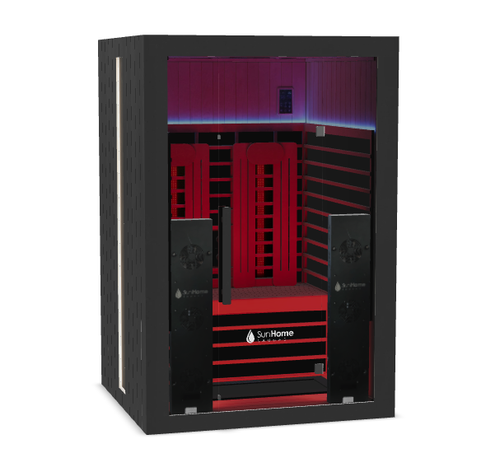 Sun Home Eclipse™ 2-Person Full Spectrum Indoor Infrared Sauna + Red Light Therapy Assembly