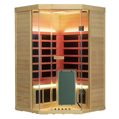 Wizzisaunas S07 2–3 Person Full Spectrum Near Zero EMF Indoor Infrared Sauna + Medical-Grade Red Light Therapy Assembly