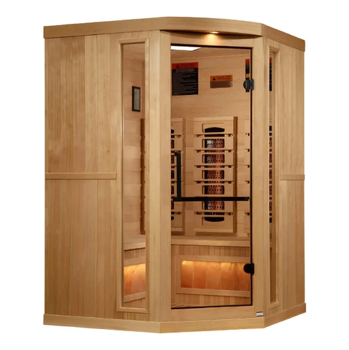 3-Person Corner Full Spectrum Near Zero EMF Indoor Infrared Sauna + Red Light Therapy & Himalayan Salt Bar | GDI-8035-03 Assembly