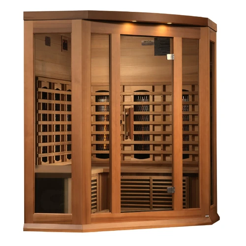 3-Person Corner Full Spectrum Near Zero EMF Indoor Infrared Sauna + Red Light Therapy | MX-M356-01-FS CED Assembly