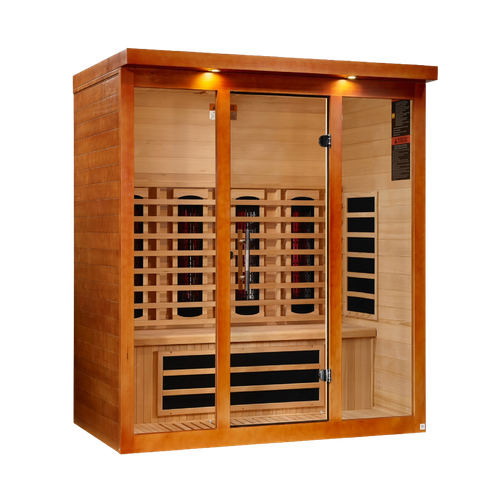 Vila Grande 4-Person Near Zero EMF Full Spectrum Indoor Infrared Sauna + Red Light Therapy | DYN-6415-03 FS Assembly
