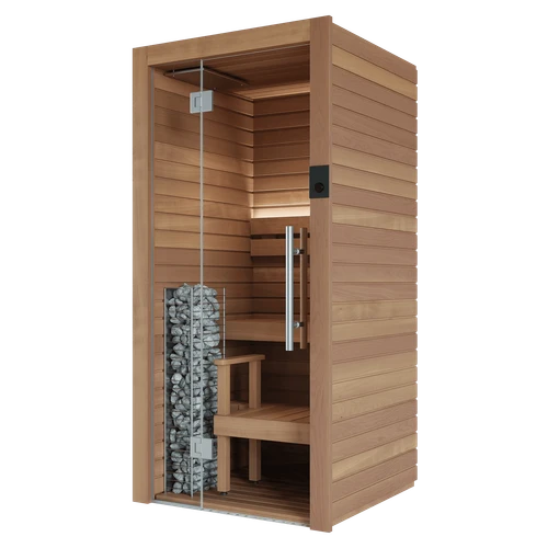 Cala Glass Mini 1-Person Traditional Indoor Sauna Assembly