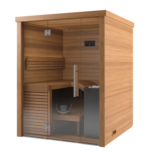 Baia Glass 2-Person Traditional Indoor Sauna Assembly