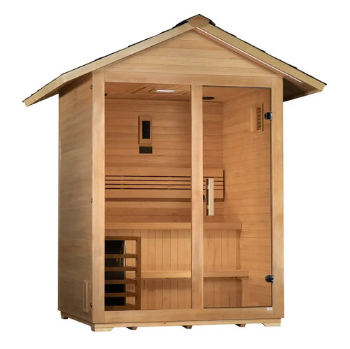Arlberg 3-Person Outdoor Sauna & Harvia Traditional Electric Heater Kit + Red Light Therapy | GDI-8103-01 Assembly