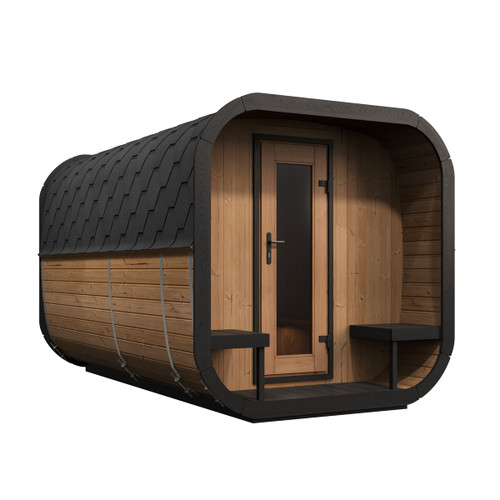 8 Person 12.6' Long Outdoor Traditional Cube Sauna w/ Changing Room | Model CL12GCP Assembly