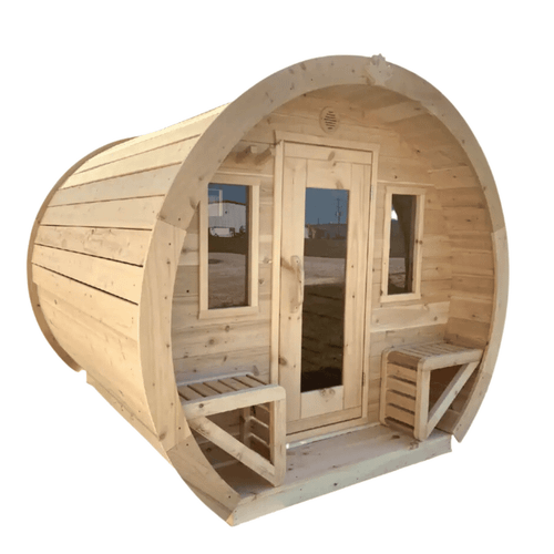 Schooner Canadian Made 2-8 Person Outdoor Traditional Barrel Sauna Assembly