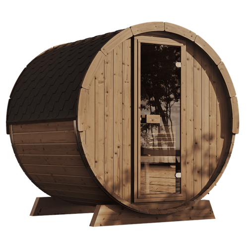 6 Person 7' Long Outdoor Traditional Barrel Sauna | Ergo Model E8 Assembly