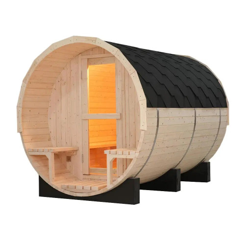 4-6 Person Outdoor Traditional Barrel Sauna Assembly