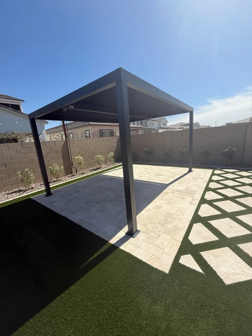 Purple Leaf Louvered Pergola with Adjustable Roof installed by a HandyBuddy expert in Gilbert, AZ · May 2026