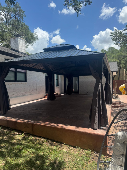 Purple Leaf Aluminum Gazebo with Double Roof installed by a HandyBuddy expert in San Antonio, TX · Jul 2026