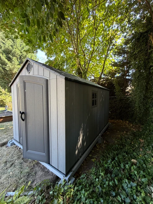 Lifetime 8' x 12.5' Outdoor Storage Shed installed by a HandyBuddy expert in Tigard, OR · Aug 2026
