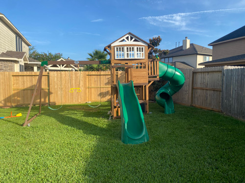 Backyard Discovery Bristol Point Wooden Swing Set installed by a HandyBuddy expert in League City, TX · Jul 2026