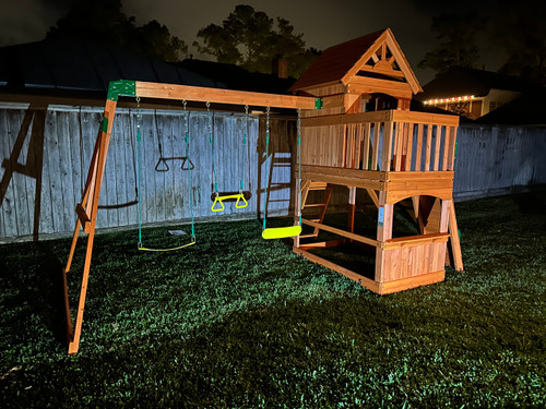 Backyard Discovery Atlantis Wooden Swing Set installed by a HandyBuddy expert in Kingwood, TX · Dec 2025