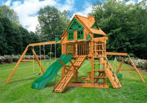 Frontier Wooden Swing Set Installation