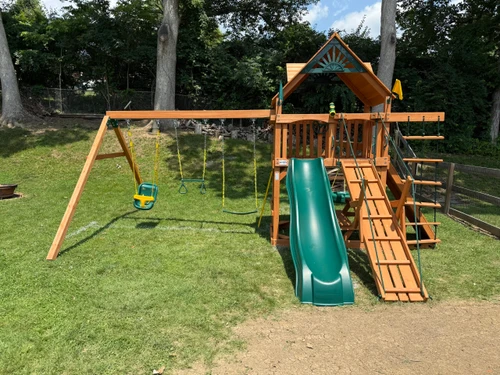 Gorilla Playsets Frontier Wooden Swing Set assembled by a HandyBuddy expert in Highland Heights, KY · Jun 2025
