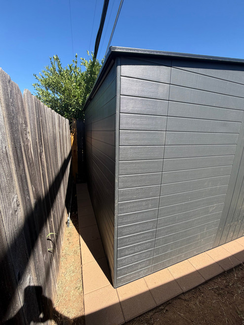 Suncast Modernist® 8x7 Dual Barn Door Storage Shed assembled by a HandyBuddy expert in Orangevale, CA · Jul 2026