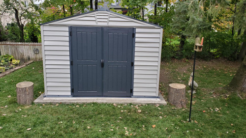 Duramax StoreMax Plus Vinyl Storage Shed installed by a HandyBuddy expert in Canton, MI · Sep 2023