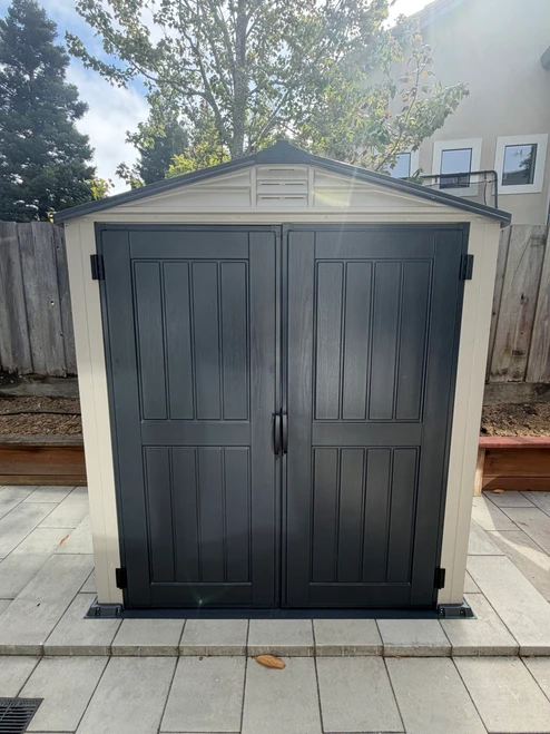 Duramax StoreMate Plus 6x6 Vinyl Shed installed by a HandyBuddy expert in San Mateo, CA · Aug 2026