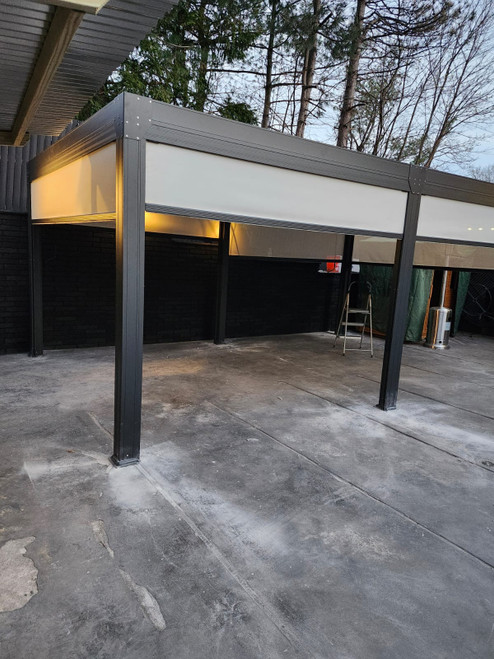 Erommy Aluminum Louvered Hardtop Pergola With Adjustable Roof assembled by a HandyBuddy expert in Clifton, NJ · Mar 2024