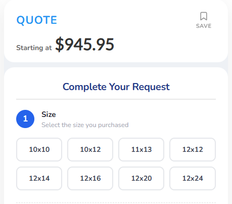 An upfront price shown before booking
