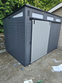 Suncast Modernist® Sliding Door Storage Shed installed by a HandyBuddy expert in Snoqualmie, WA · Aug 2026