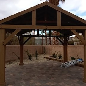 Yardistry wood pavilion installation