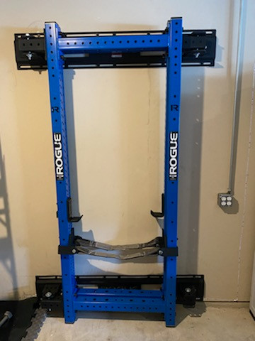 Rogue wall mount power rack, professionally installed