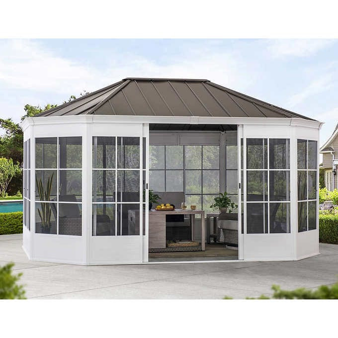 Sunjoy Cape 12x16 screenhouse installation