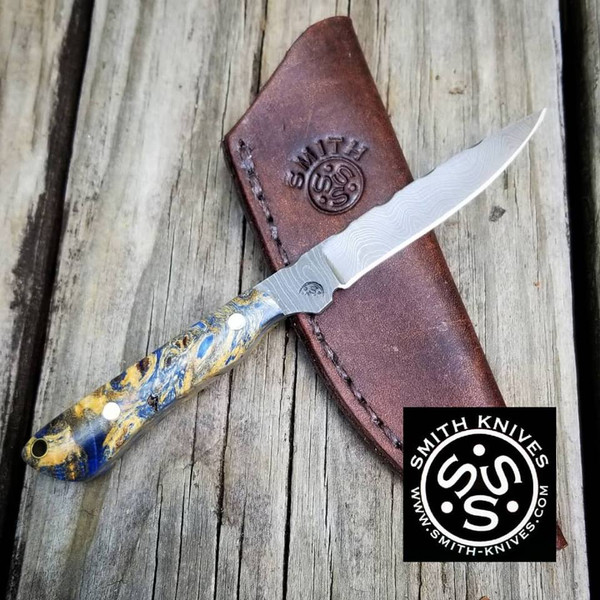 Lacy Smith - Damascus Bird & Trout Knife - SK1805414-FLS