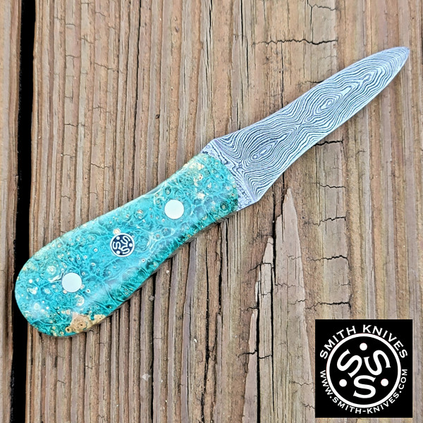 Lacy Smith - "Apalachicola" Damascus Oyster Knife - SK22014465-FLS