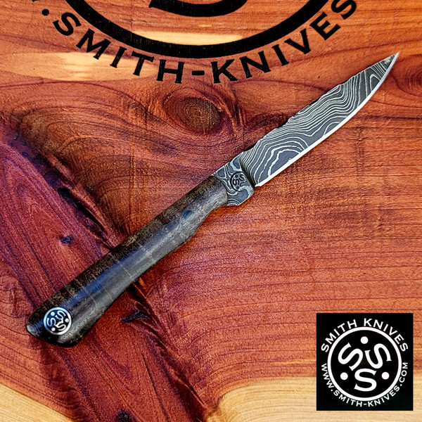 Lacy Smith - Damascus "Barbour" Bird & Trout / Paring Knife - SK2402495-FLS