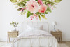 DELILAH JADE Pink Watercolor Flowers Wall Decal 