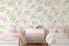 Pink Wallpaper Romantic Nursery - pattern repeats every 78in x78in