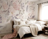 PRIM VINTAGE Floral Wallpaper Pink Watercolor Flowers