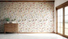 Large wall covered in Beatrice Wildflower Wallpaper showing full English Cottage floral pattern