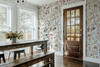 Entryway decorated with Beatrice Wildflower Wallpaper and English Cottage botanical design