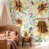Sunnyday Oversized Sunflower Wallpaper in Boho Bedroom With Canopy Bed