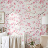 Close Up of Pink Watercolor Cherry Blossom Wallpaper With Sakura Branches