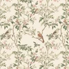 Kelsey Chinoiserie Bird Wallpaper Pattern With Sage Branches and Delicate Flowers