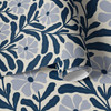 blue botanical wallpaper 0402-26
