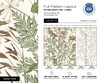 Meadow Grass green botanical wallpaper full pattern layout and detail view shown in the 78-inch scale