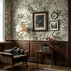 Meadow Grass Green & Brown Botanical Wallpaper | Neutral Foliage