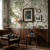 Meadow Grass Green & Brown Botanical Wallpaper | Neutral Foliage